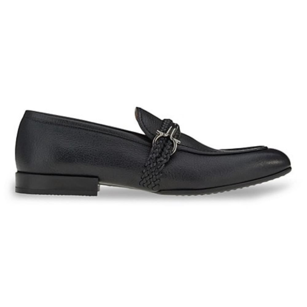Salvatore Ferragamo Missouri Leather loafers mens shoes black 10E NIB new
